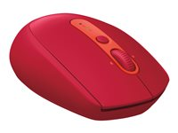 Logitech M590 Silent - Souris - pour droitiers - optique - 7 boutons - sans fil - Bluetooth, 2.4 GHz - récepteur sans fil USB - carmin 910-005199