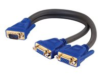 C2G Ultima SXGA Monitor Y-cable - Rallonge de câble VGA - HD-15 (VGA) (M) pour HD-15 (VGA) (F) - moulé - Charbon 81174