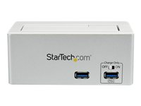 StarTech.com Station d'Accueil USB 3.0 pour Disque Dur / SSD SATA avec Hub USB - Port Charge Rapide Intégré et Support UASP - Contrôleur de stockage - 2.5", 3.5" - SATA 6Gb/s - USB 3.0 - blanc et argent - pour P/N: SVA12M5NA, USBDUP15, USBDUPE115, USBDUPE17 SDOCKU33HW