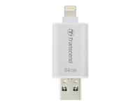 Transcend JetDrive Go 300 - Clé USB - 64 Go - USB 3.0 / Lightning - argent TS64GJDG300S