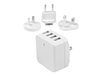 StarTech.com Chargeur mural USB à 4 ports avec Smart IC - (34 W/6,8 A) - Chargeur de voyage international - Adaptateur secteur USB - Blanc - Adaptateur secteur - 34 Watt - 6.8 A - 4 connecteurs de sortie (USB) - blanc - pour P/N: USBLT1MW, USBLT1MWS, USBLT2MBR, USBLT2MW, USBLT30CMW, USBLTM1MBK, USBLTM1MWH USB4PACWH