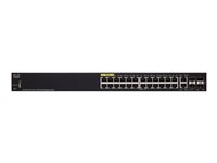 Cisco Small Business SF350-24P - Commutateur - C3 - Géré - 24 x 10/100 (PoE+) + 2 x combo Gigabit Ethernet / SFP Gigabit + 2 x Gigabit SFP - Montable sur rack - PoE+ (185 W) SF350-24P-K9-EU