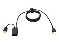 Lenovo Dual Slim-tip Adapter - Adaptateur pour prise d'alimentation - alimentation femelle pour alimentation mâle - 1.2 m - noir - pour ThinkPad E470; L470; T460; X250; X260 4X20U40836