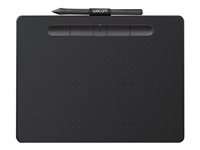 Stylet créatif Wacom Intuos Moyen - Numériseur - 21.6 x 13.5 cm - électromagnétique - 4 boutons - sans fil, filaire - USB, Bluetooth - noir CTL-6100WLK-S