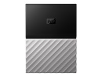 WD My Passport Ultra WDBTLG0010BGY - Disque dur - chiffré - 1 To - externe (portable) - USB 3.0 - AES 256 bits - noir-gris WDBTLG0010BGY-WESN