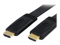 StarTech.com Câble plat - HDMI vers HDMI avec Ethernet - Ultra HD 4k x 2k - 7,6 m (HDMIMM25FL) - Câble HDMI avec Ethernet - HDMI mâle pour HDMI mâle - 7.6 m - noir HDMIMM25FL