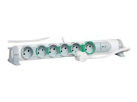 C2G Multi-Outlet Extension - Masters Slave Function - Protection contre les surtensions - connecteurs de sortie : 6 - 1.5 m - blanc 80803