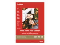 Canon Photo Paper Plus Glossy II PP-201 - Haute-brillance - 270 microns - 89 x 89 mm - 265 g/m² - 20 feuille(s) papier photo - pour PIXMA TS7450i 2311B070