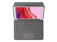 Logitech Combo Touch - Clavier et étui - avec trackpad - rétroéclairé - Apple Smart connector - QWERTY - R.-U. - graphite - pour Apple 10.2-inch iPad (7ème génération, 8ème génération, 9ème génération) 920-009629