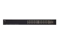 Cisco 250 Series SG250X-24P - Commutateur - C3 - intelligent - 24 x 10/100/1000 (PoE+) + 2 x 10 Gigabit Ethernet + 2 x 10 Gigabit SFP+ - Montable sur rack - PoE+ (195 W) SG250X-24P-K9-EU