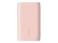 Belkin BOOST CHARGE - Banque d'alimentation - 5000 mAh - 12 Watt - 2.4 A (USB) - sur le câble : USB-C - rose BPB004BTC00