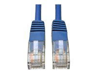 Tripp Lite 15ft Cat5e / Cat5 350MHz Molded Patch Cable RJ45 M/M Blue 15' - Cordon de raccordement - RJ-45 (M) pour RJ-45 (M) - 4.6 m - UTP - CAT 5e - moulé, bloqué - bleu N002-015-BL