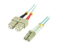MCL - Câble réseau - LC multi-mode (M) pour SC multi-mode (M) - 50 m - fibre optique - 50 / 125 microns - OM3 - sans halogène FJOM3/SCLC-50M