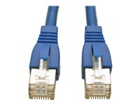 Tripp Lite 3ft Augmented Cat6 Cat6a Shielded 10G Patch Cable RJ45 M/M Blue 3' - Cordon de raccordement - RJ-45 (M) pour RJ-45 (M) - 91.4 cm - STP - CAT 6a - sans crochet, bloqué - bleu N262-003-BL