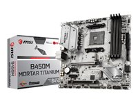 MSI B450M MORTAR TITANIUM - Carte-mère - micro ATX - Socket AM4 - AMD B450 Chipset - USB 3.1 Gen 1, USB-C Gen2, USB 3.1 Gen 2 - Gigabit LAN - carte graphique embarquée (unité centrale requise) - audio HD (8 canaux) B450M MORTAR TITANIUM