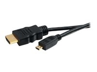 C2G Value Series 3m High Speed HDMI to HDMI Micro Cable with Ethernet - 4K - UltraHD - Câble HDMI avec Ethernet - HDMI mâle pour 19 pin micro HDMI Type D mâle - 3 m - noir 82012