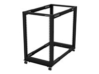 StarTech.com 4POSTRACK18U Rack serveur réglable à cadre ouvert 18U - 4 montants - 55,9 cm à 101,5 cm - Rack cadre ouvert - 4 montants - sur le sol - noir - 18U 4POSTRACK18U