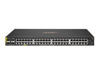 HPE Aruba 6100 48G Class4 PoE 4SFP+ 370W Switch - Commutateur - Géré - 48 x 10/100/1000 (PoE+) + 4 x 1 Gigabit / 10 Gigabit SFP+ - flux d'air côte à côte - Montable sur rack - PoE+ (370 W) JL675A#ABB