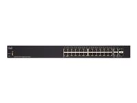 Cisco 250 Series SG250-26P - Commutateur - intelligent - 24 x 10/100/1000 (PoE+) + 2 x SFP Gigabit combiné - Montable sur rack - PoE+ (195 W) SG250-26P-K9-EU