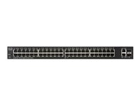 Cisco 220 Series SG220-50P - Commutateur - Géré - 48 x 10/100/1000 (PoE) + 2 x SFP Gigabit combiné - de bureau, Montable sur rack - PoE (375 W) SG220-50P-K9-EU