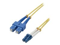 MCL - Câble réseau - mode unique LC (M) pour mode unique SC (M) - 3 m - fibre optique - 9 / 125 micromètres - OS2 - sans halogène FJOS2/SCLC-3M