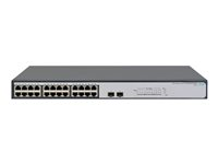 HPE 1420-24G-2SFP Switch - Commutateur - non géré - 24 x 10/100/1000 + 2 x Fast Ethernet/Gigabit SFP - de bureau, Montable sur rack JH017A