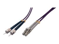 MCL - Câble réseau - LC multi-mode (M) pour ST multi-mode (M) - 3 m - fibre optique - 50 / 125 microns - OM4 - sans halogène FJOM4/STLC-3M