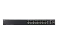 Cisco 220 Series SF220-24 - Commutateur - Géré - 24 x 10/100 + 2 x SFP Gigabit combiné - de bureau, Montable sur rack SF220-24-K9-EU