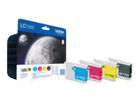 Brother LC1000 Value Pack - Pack de 4 - noir, jaune, cyan, magenta - original - cartouche d'encre - pour Brother DCP-330, 350, 353, 560, 750, 770, MFC-3360, 465, 5460, 5860, 660, 680, 845, 885 LC1000VALBPDR