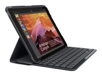 Logitech Slim Folio - Clavier et étui - Bluetooth - Français - noir - pour Apple 9.7-inch iPad (5ème génération, 6ème génération) 920-009019