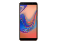 Samsung Galaxy A7 (2018) - 4G smartphone - double SIM - RAM 4 Go / Mémoire interne 64 Go - microSD slot - écran OEL - 6" - 2220 x 1080 pixels - 3 x caméras arrière 24 MP, 8 MP, 5 MP - front camera 24 MP - or SM-A750FZDUXEF