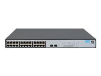 HPE 1420-24G-2SFP+ 10G Uplink Switch - Commutateur - non géré - 24 x 10/100/1000 + 2 x 1 Gigabit / 10 Gigabit SFP+ - de bureau, Montable sur rack JH018A#ABB