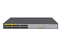 HPE 1420-24G-PoE+ (124W) Switch - Commutateur - non géré - 12 x 10/100/1000 (PoE+) + 12 x 10/100/1000 - de bureau, Montable sur rack - PoE+ (124 W) JH019A
