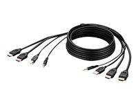 Belkin Secure KVM Combo Cable - Câble vidéo / USB / audio - Conformité TAA - USB, jack mini, HDMI (M) pour USB type B, jack mini, HDMI (M) - 1.83 m - passif, support 4K - noir F1DN2CCBL-HH6T