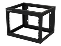 StarTech.com 6U 19" Wall Mount Network Rack 19" Deep 2 Post Open Frame for Server Room Data/AV/IT/Communication/Computer Equipment/Patch Panel with Cage Nuts/Screws Hook/Loop, Cisco 2960 - 19 Inch Wallmount Rack (RK619WALLO) - Rack cadre ouvert - 2 montants - montable sur mur - noir - 6U - 19" RK619WALLO