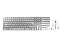 CHERRY DW 9000 SLIM - Ensemble clavier et souris - sans fil - 2.4 GHz, Bluetooth 4.0 - AZERTY - Français - blanc, argent JD-9000FR-1