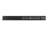 Cisco 220 Series SG220-28MP - Commutateur - Géré - 24 x 10/100/1000 + 4 x Gigabit SFP - de bureau, Montable sur rack - PoE (375 W) SG220-28MP-K9-EU